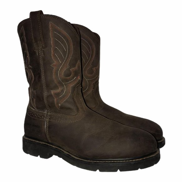 black slip resistant cowboy boots